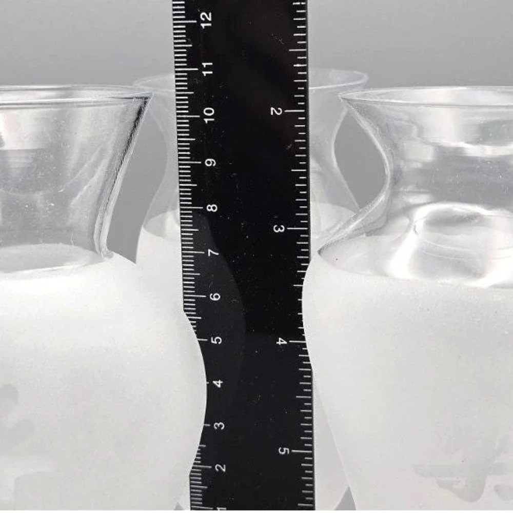 Set of‎ 3 Vintage Frosted Glass Bud Vases